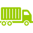 Icône de camion de livraison vert.