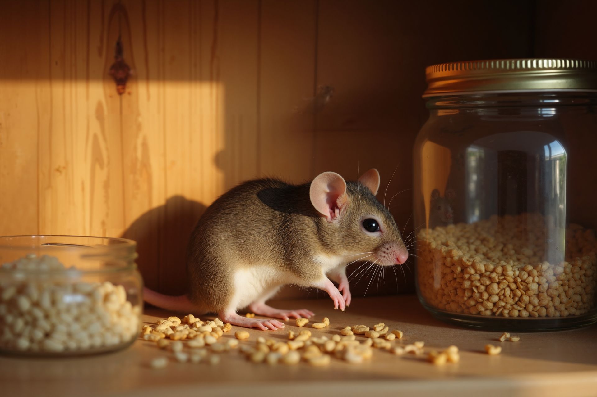 Une souris dans un garde-manger
