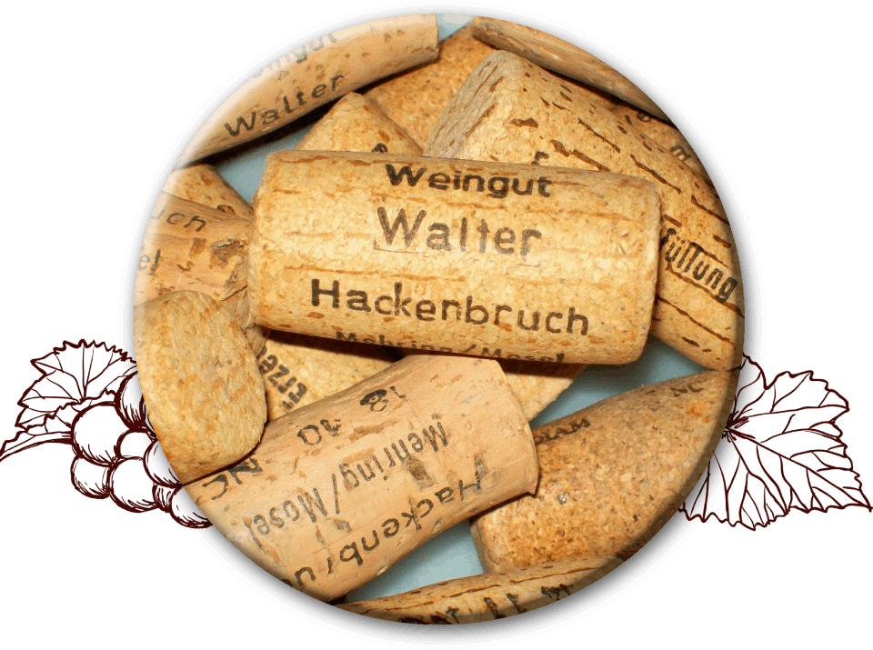 Korken vom Weingut Walter Hackenbruch in Mehring.
