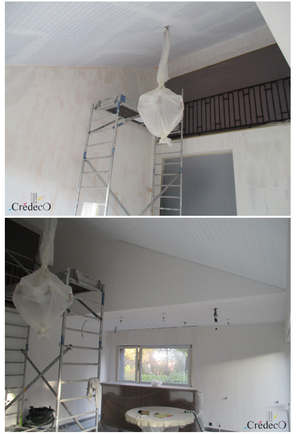 Travaux de peinture avec échafaudage