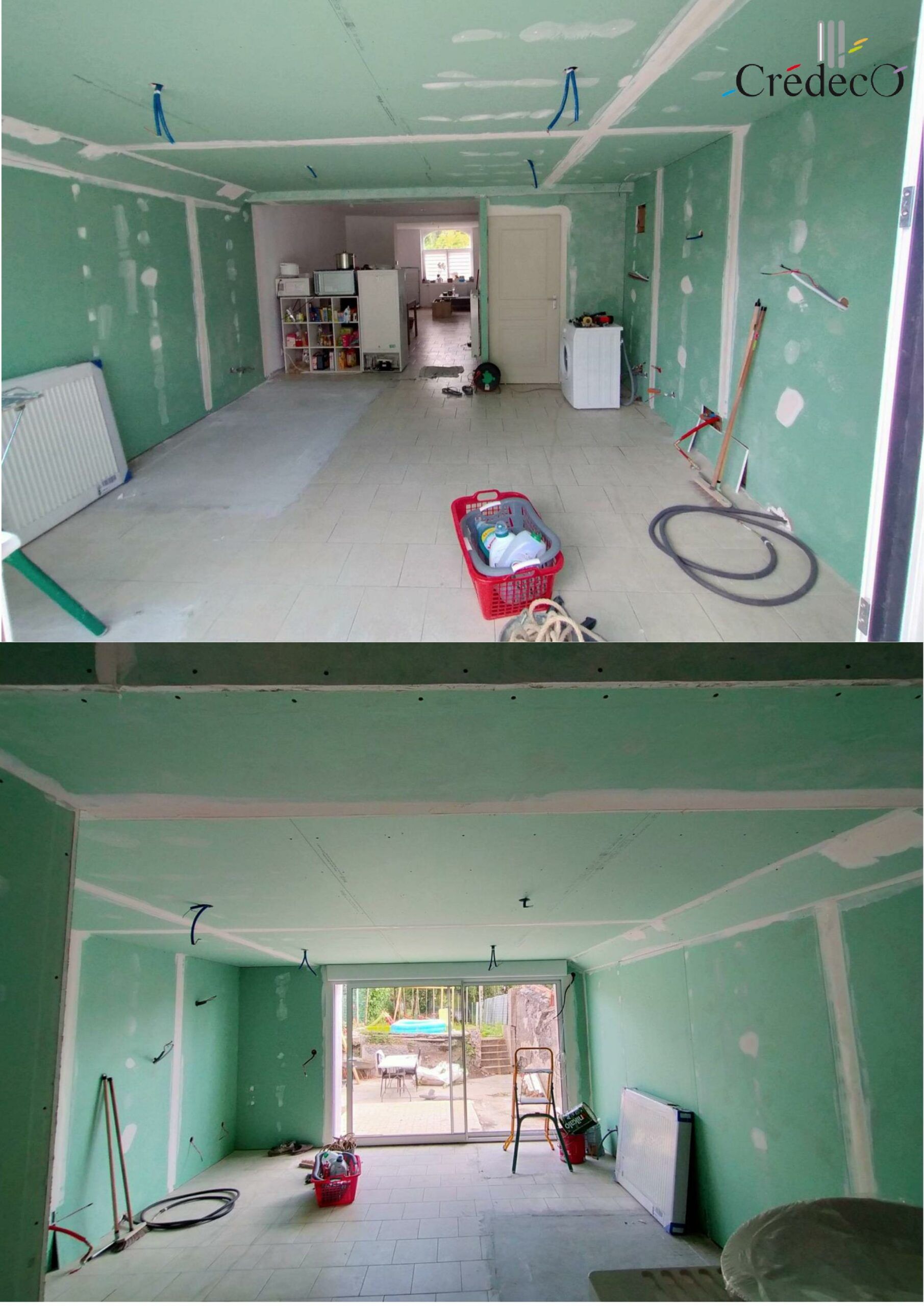 Pose de cloisons en placo