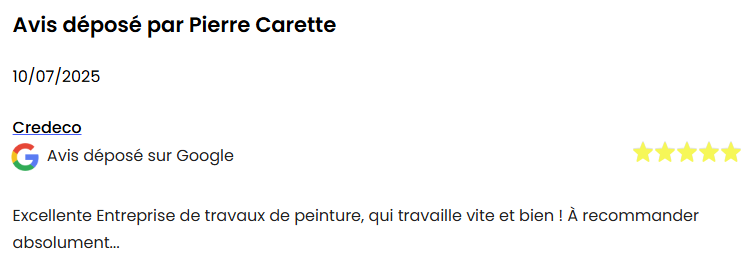 avis client google positif 5 étoiles