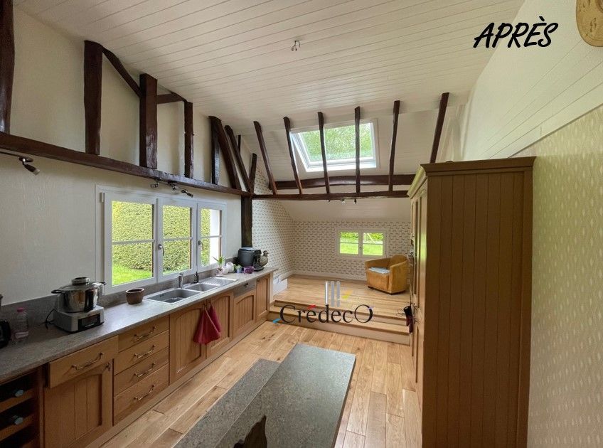 Cuisine avec poutres apparentes