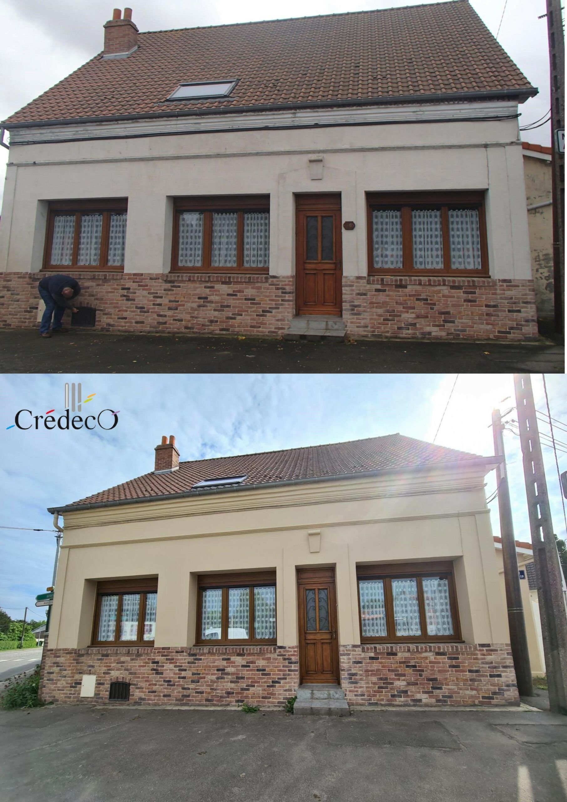 Avant/après rénovation extérieure d'une maison