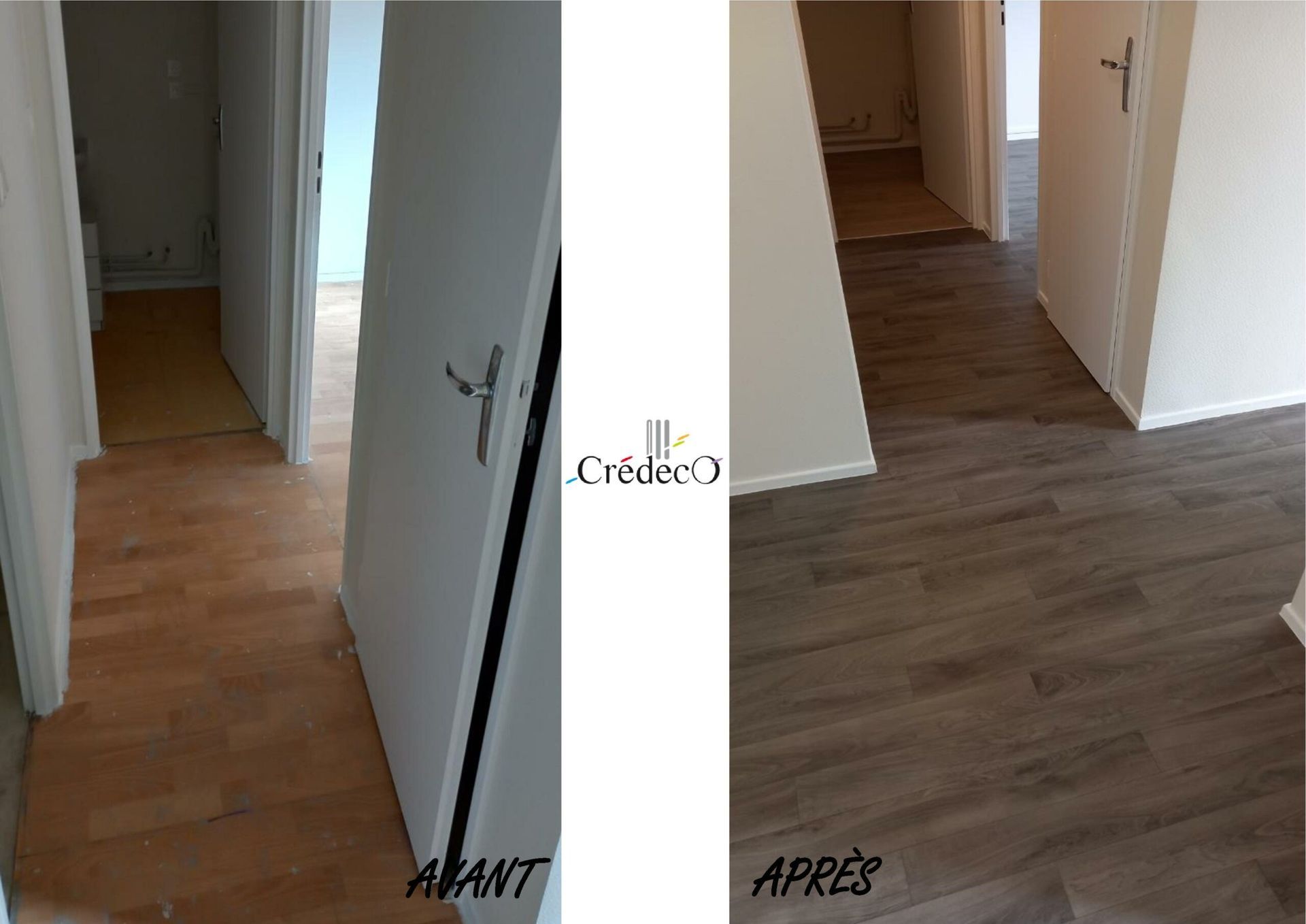 Avant/après remplacement d'un revêtement de sol