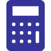 Icône bleue de calculatrice.