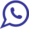 Logo bleu de WhatsApp avec un combiné téléphonique dans une bulle de dialogue.