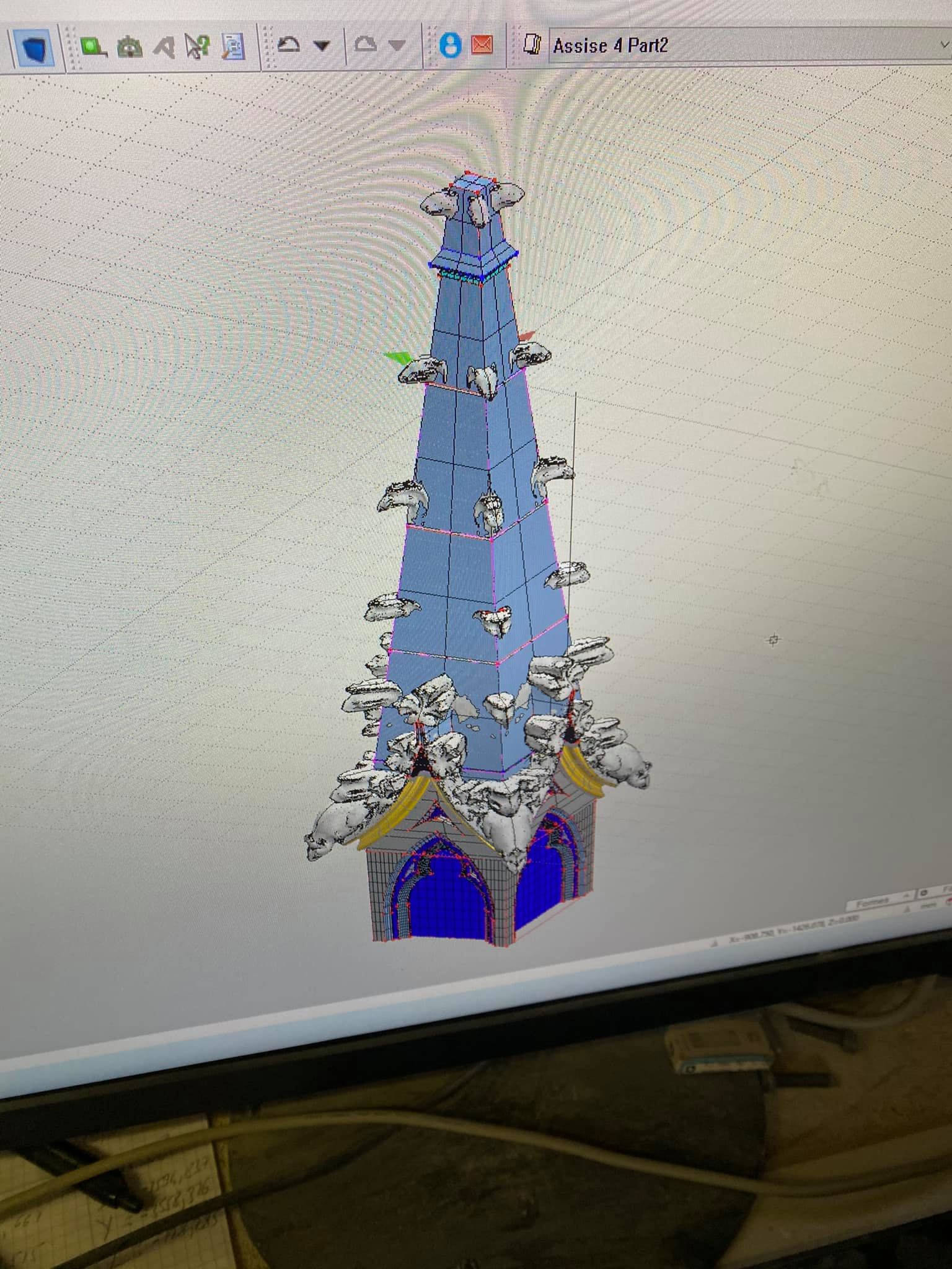 Modélisation 3D d'un pinacle d'édifice
