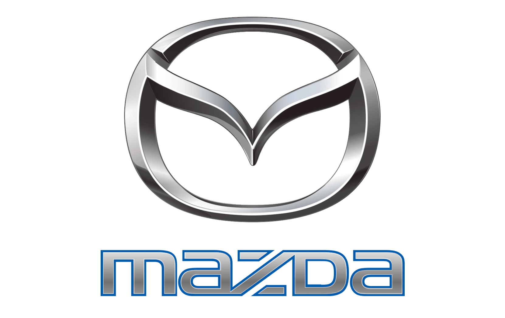 A mazda logo is shown on a white background.