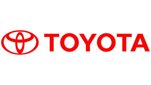 The toyota logo is red and white on a white background.