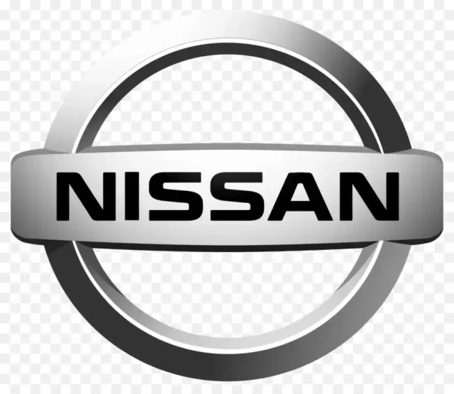 The nissan logo is on a white background.