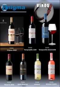 Un cartel con botellas de vino y una copa de vino.
