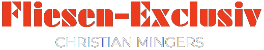 Ein rot-weißes Logo für fliesen-exklusiv