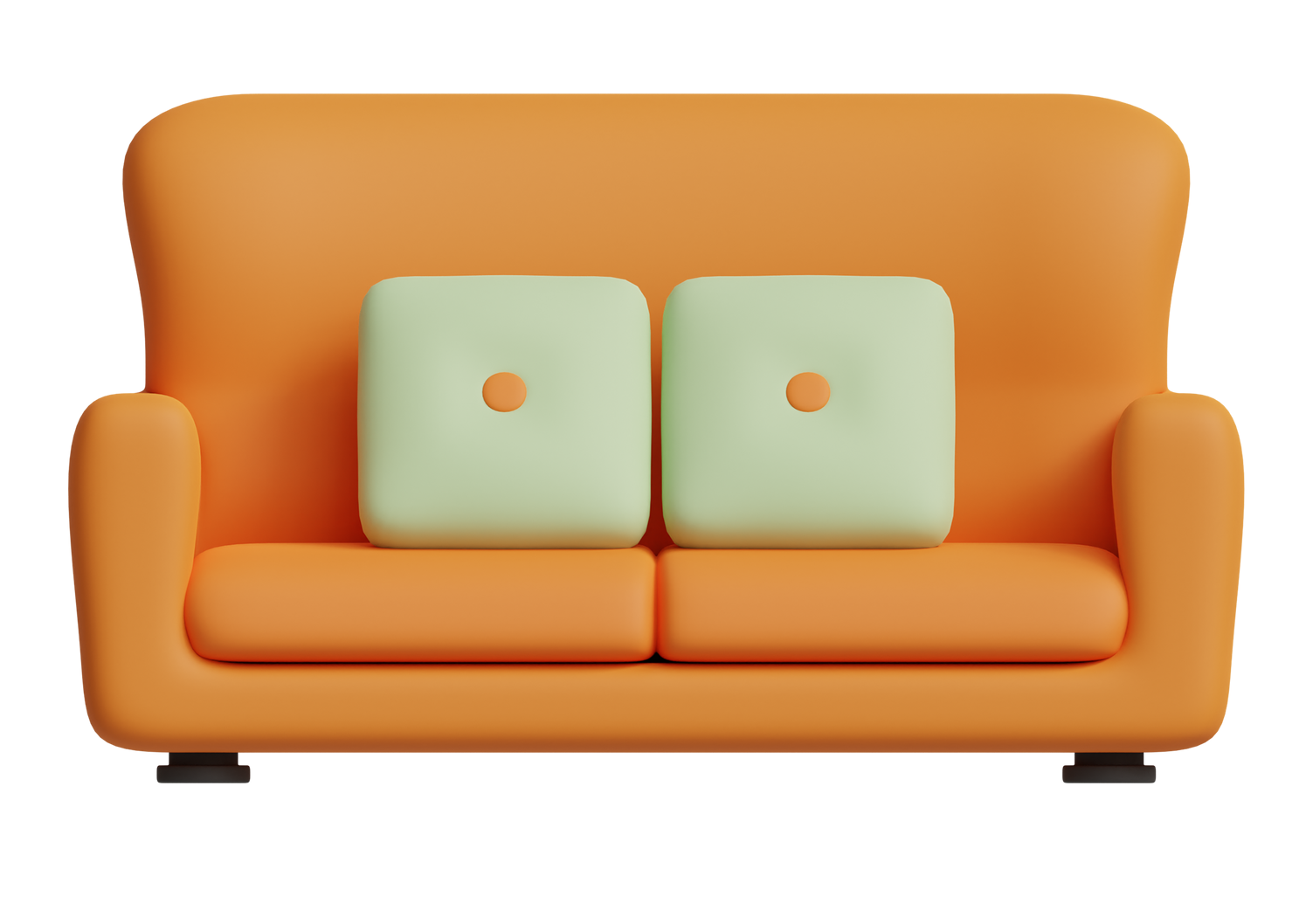 Un canapé orange