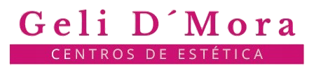 A purple and white logo for geli d ' mora centros de estetica