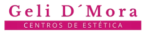 A purple and white logo for geli d ' mora centros de estetica