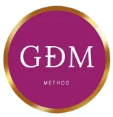 Un logotipo para el método gdm en un círculo morado.