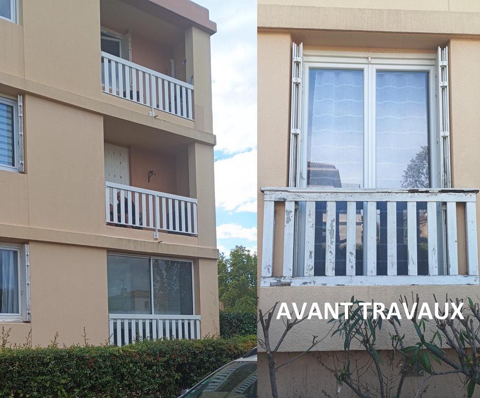 Extérieur d'un immeuble avec balcons