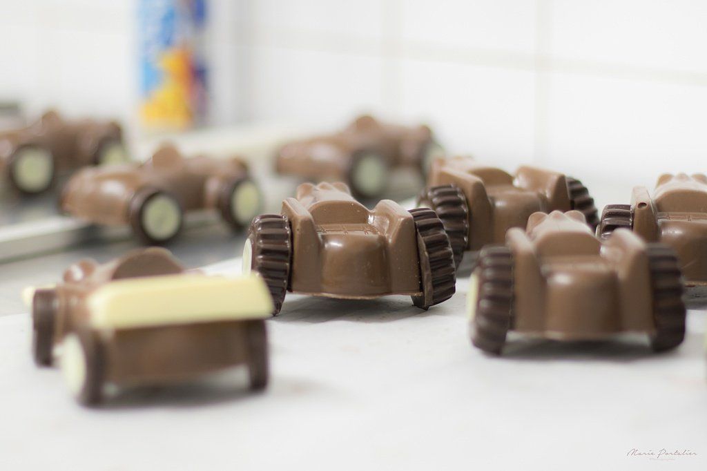 Voitures en chocolat