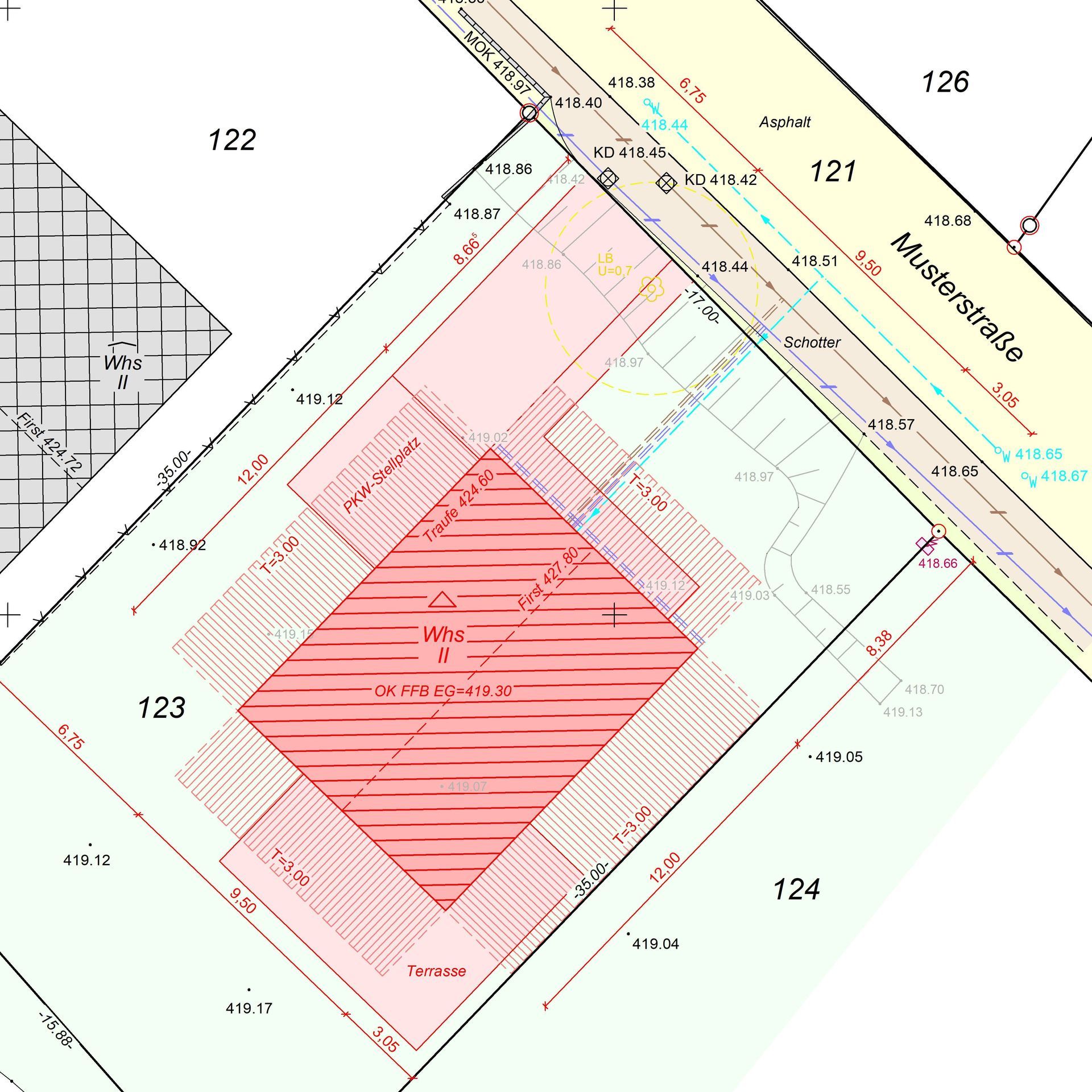 Amtlicher Lageplan zum Bauantrag gemäß § 9 (4) der DVOSächsBO
