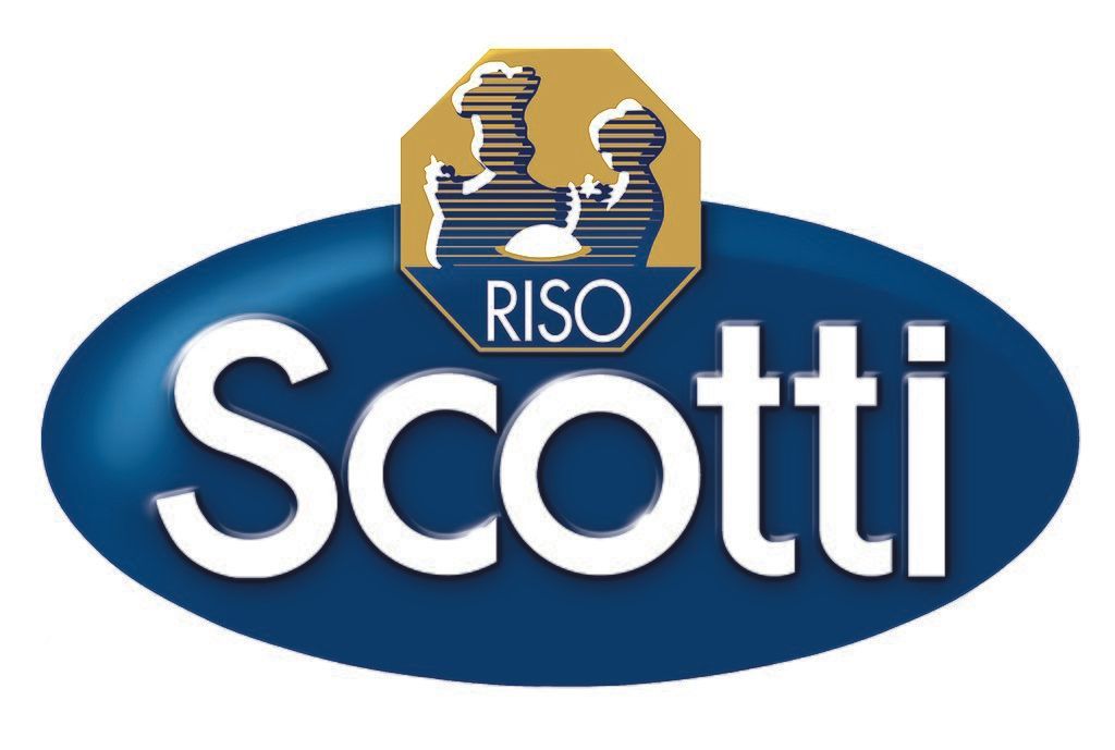 Un logo azul y blanco para scotti riso