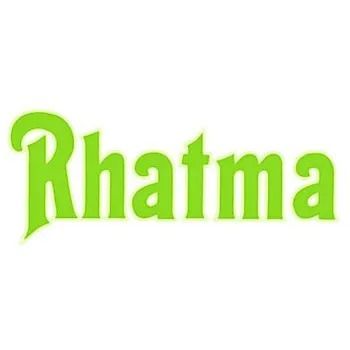 La palabra rhatma está escrita en verde sobre un fondo blanco.