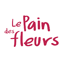 El logotipo de Le Pain des Fleurs es rojo sobre un fondo blanco.