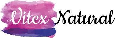 Un logotipo para una empresa llamada vitex natural con un fondo de acuarela.