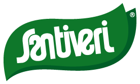 Un logotipo verde y blanco para santiveri sobre un fondo blanco.