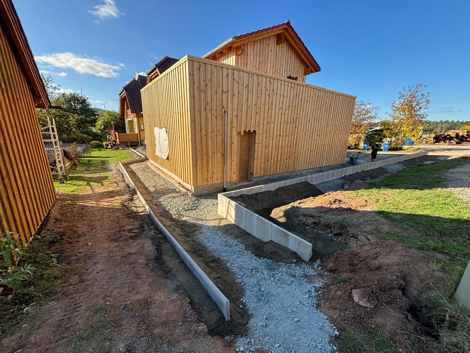 Holzfassade Sockelbereich