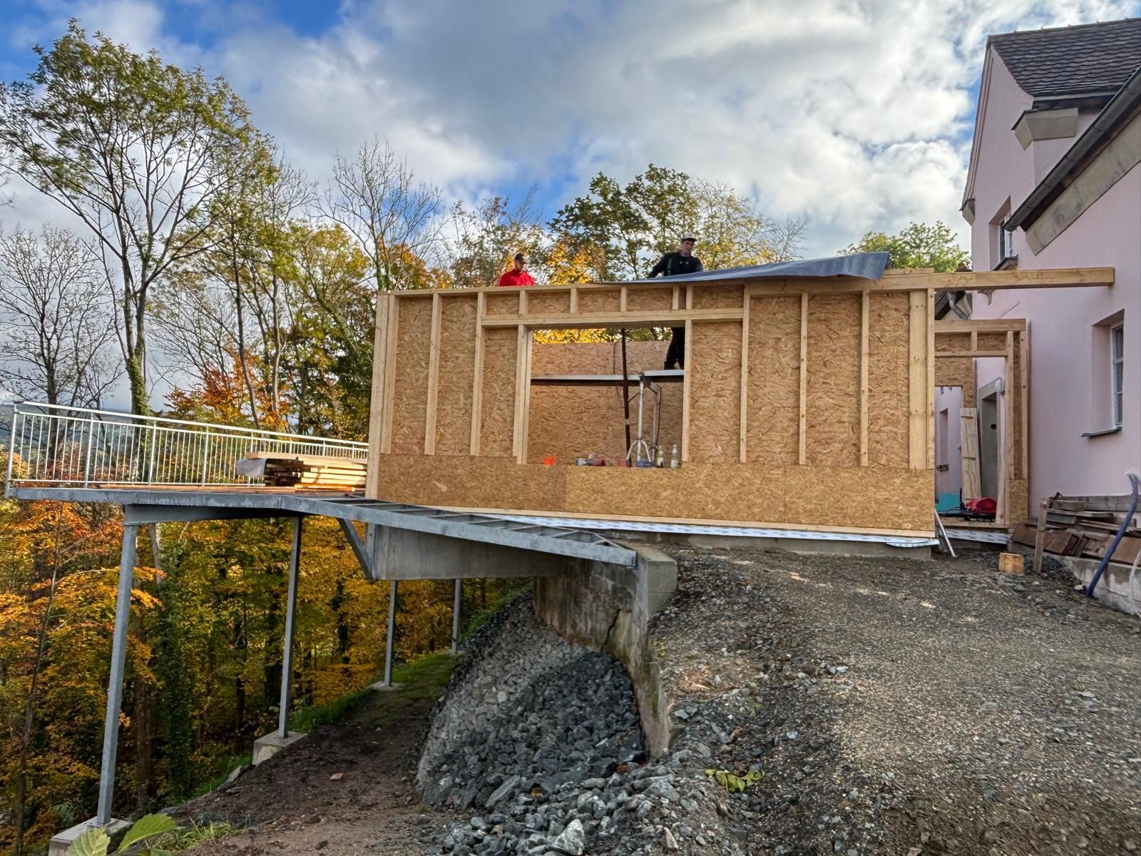 Holzrahmenbau Wandmontage