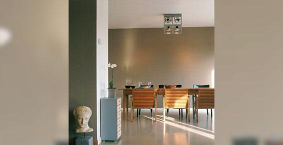 peinture revêtements - salle à manger avec mobilier en teck