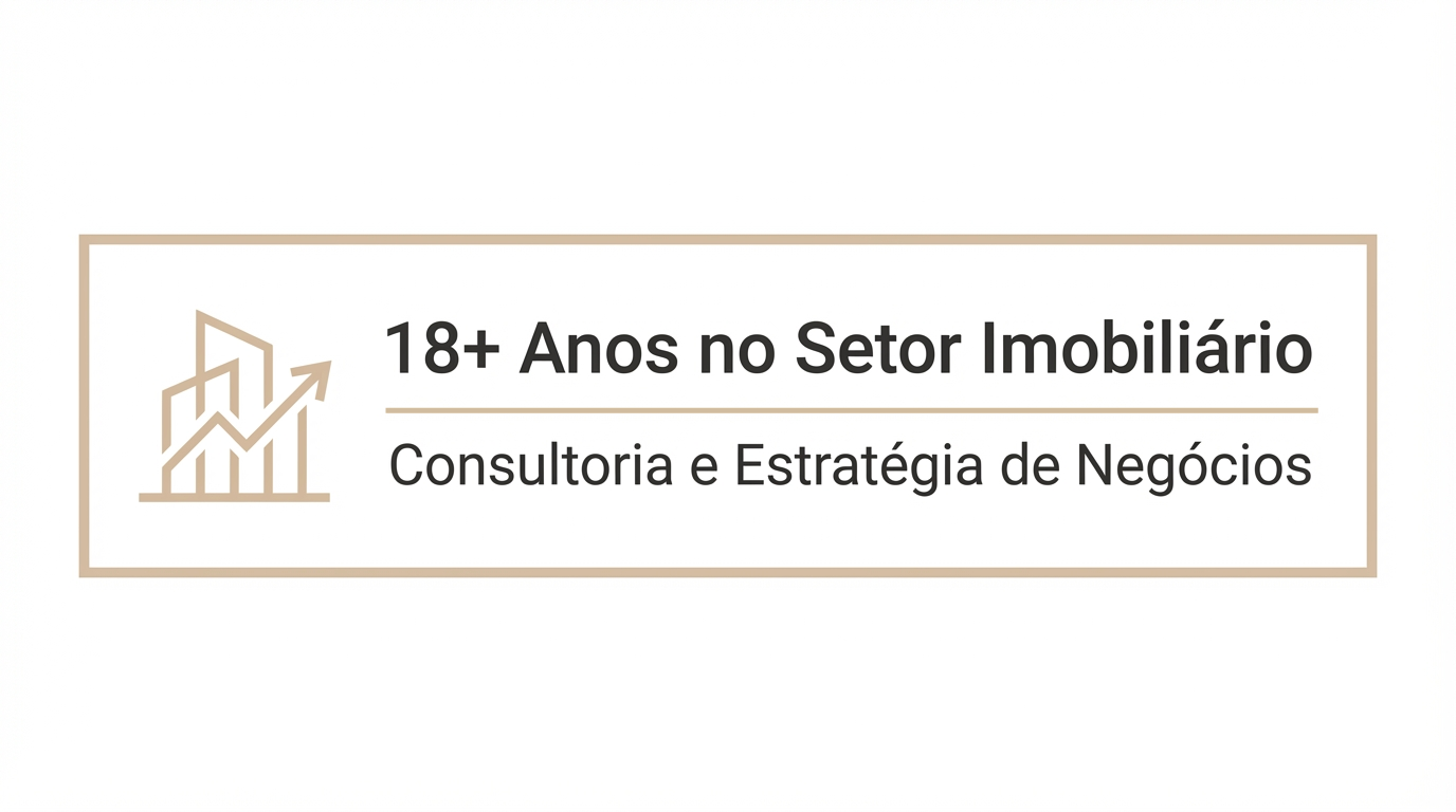 Um gráfico com texto, um ícone de prédio e um gráfico; 