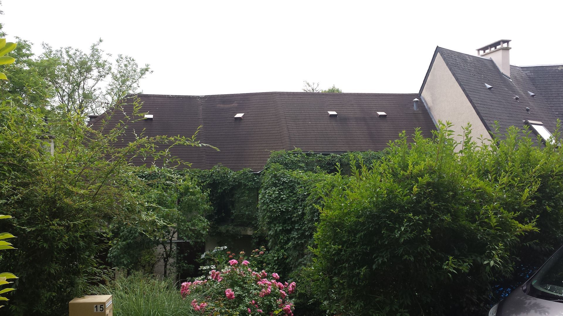 Pans de toiture en Versite avant rénovation à Bures-sur-Yvette