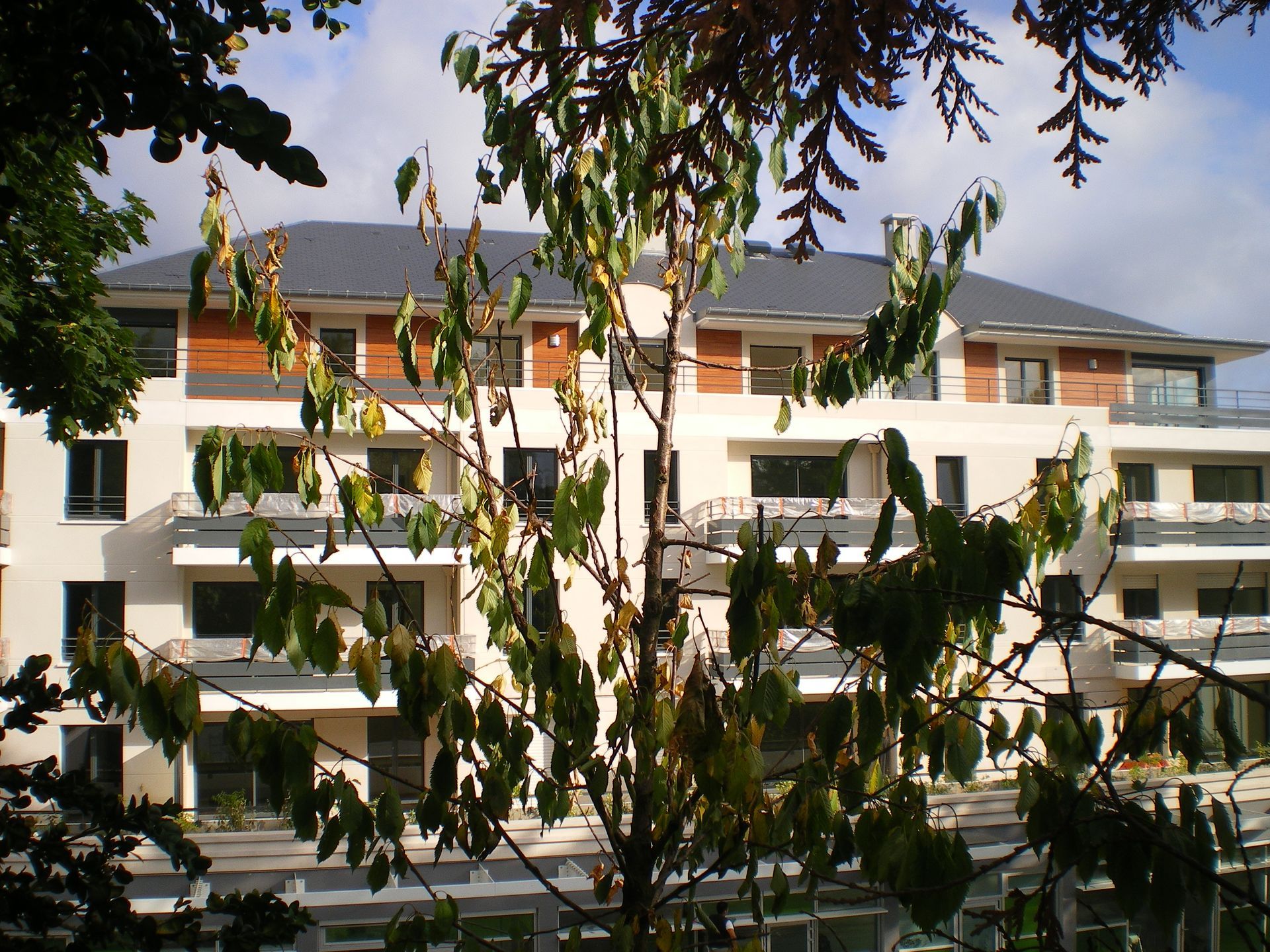 Intervention sur le toit d'une résidence en face du Parc Paul Loridant