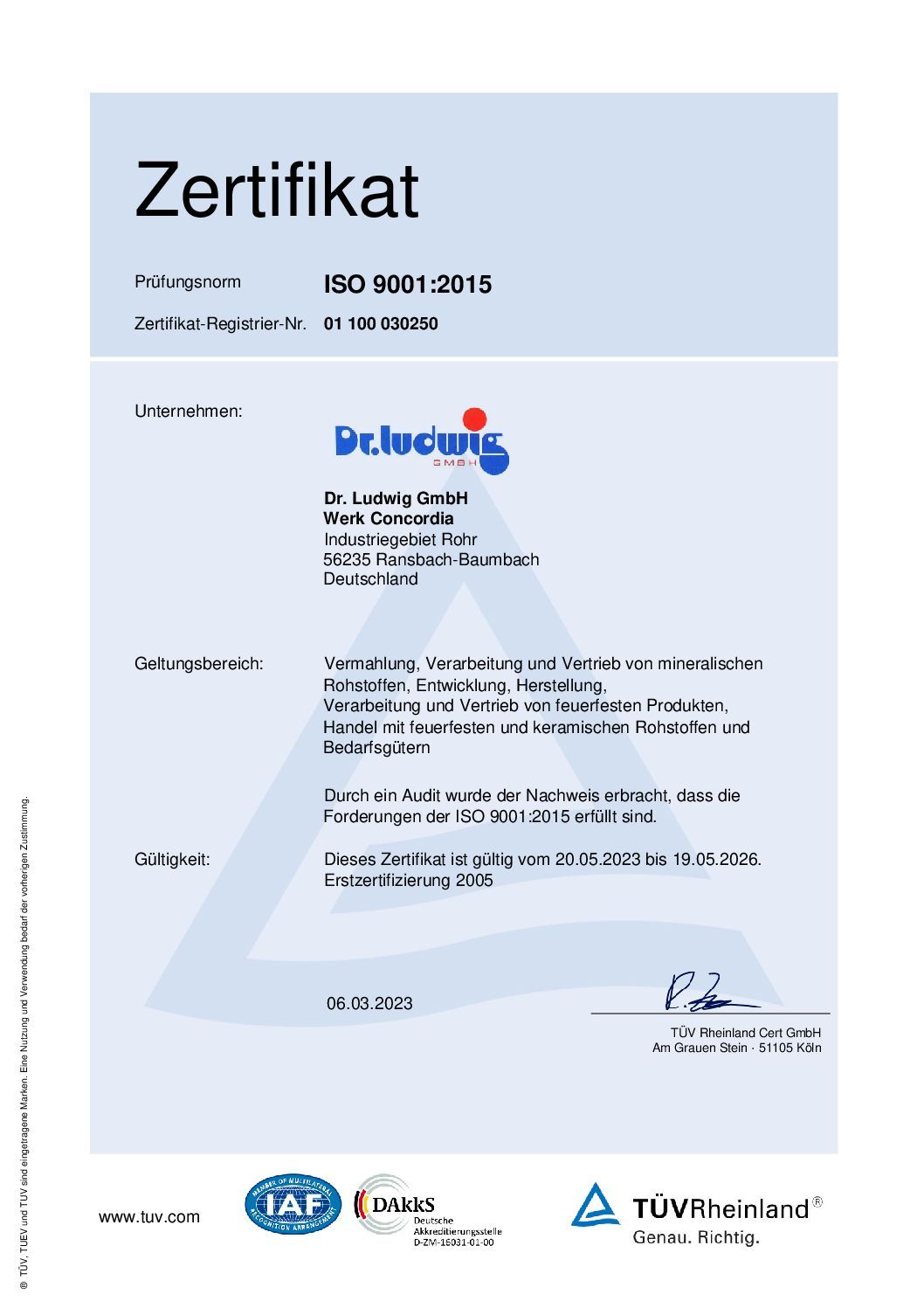 Es ist ein Zertifikat mit der Aufschrift „Zertifikat“.