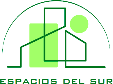 El logotipo de Espacios del Sur es verde y blanco.