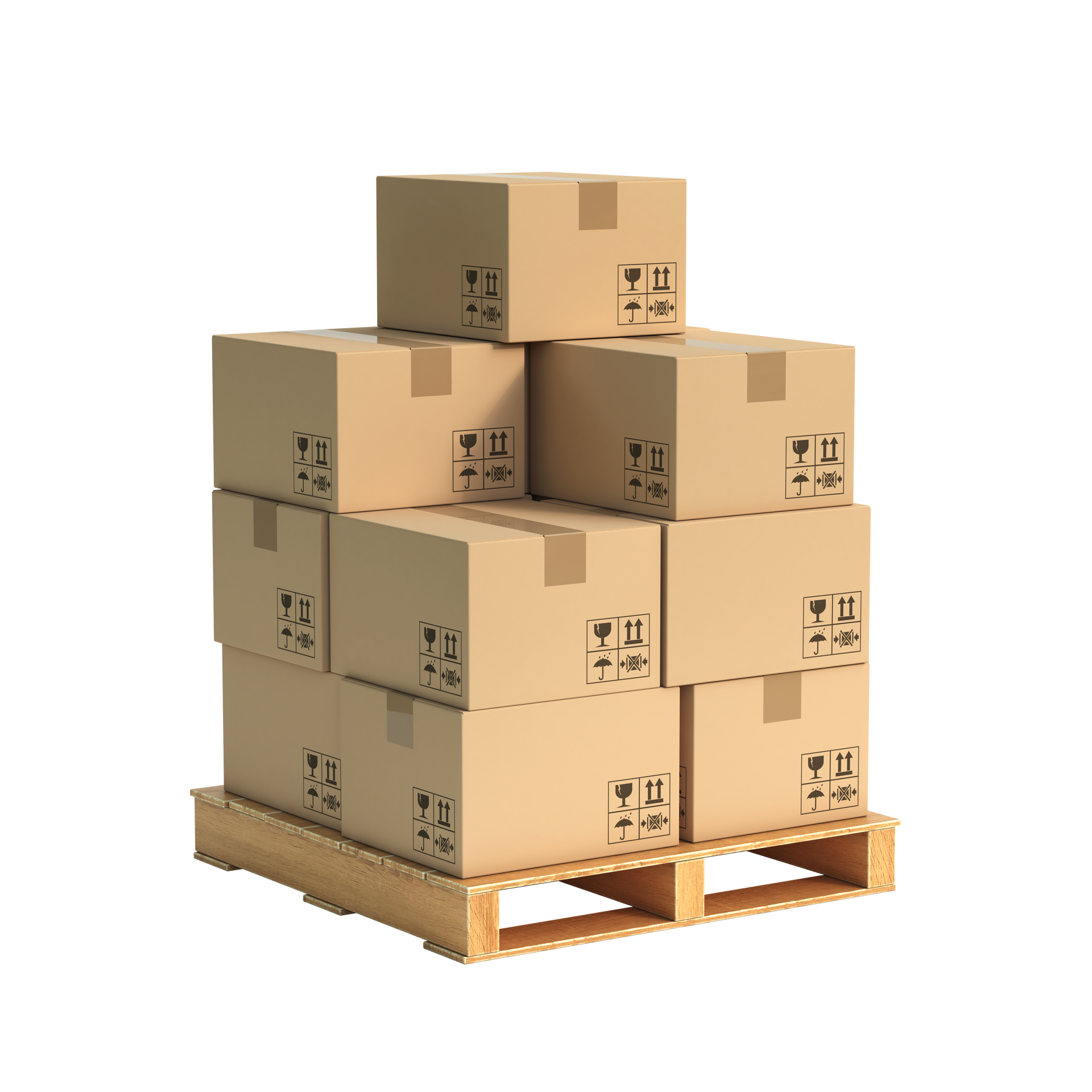 ensemble de cartons sur une palette