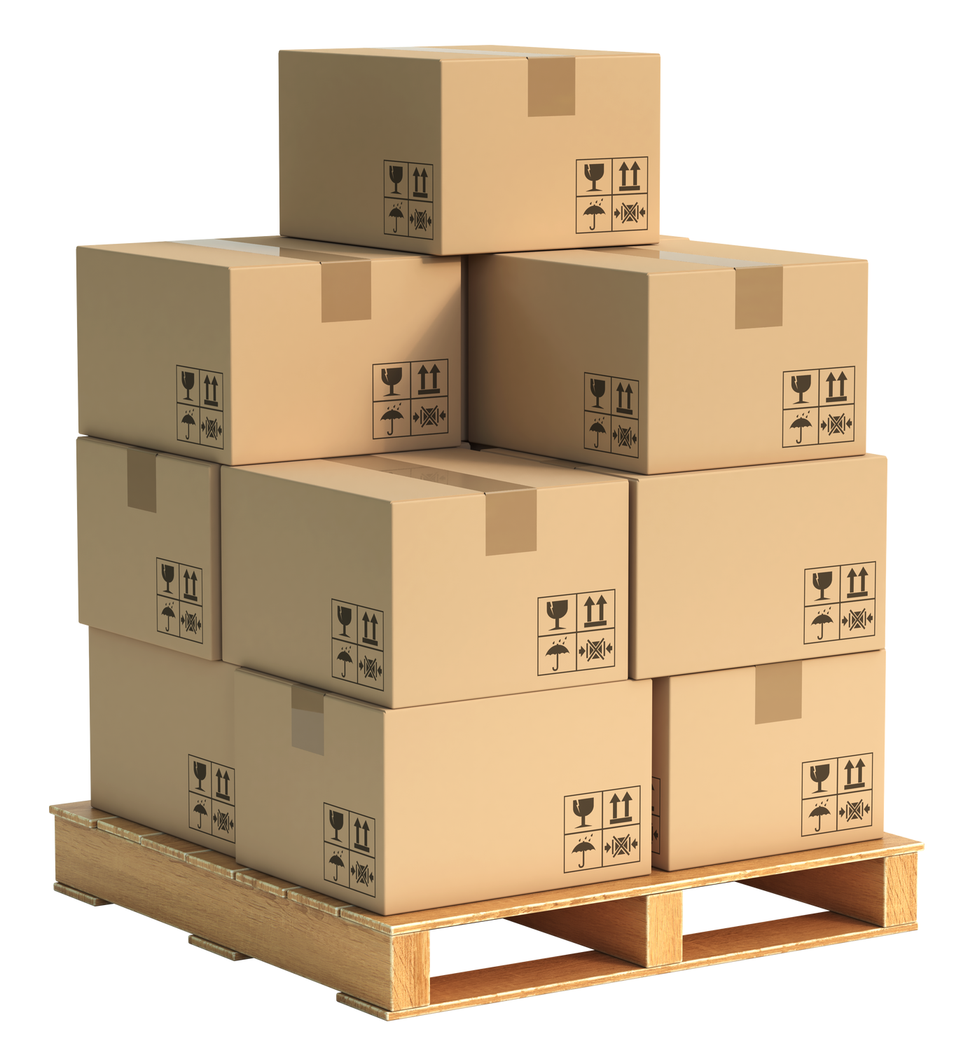 ensemble de cartons sur une palette