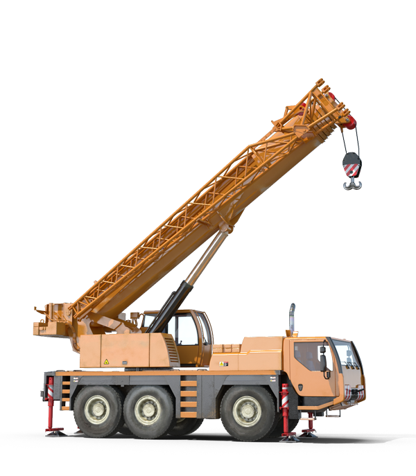 grue mobile sur fond transparent