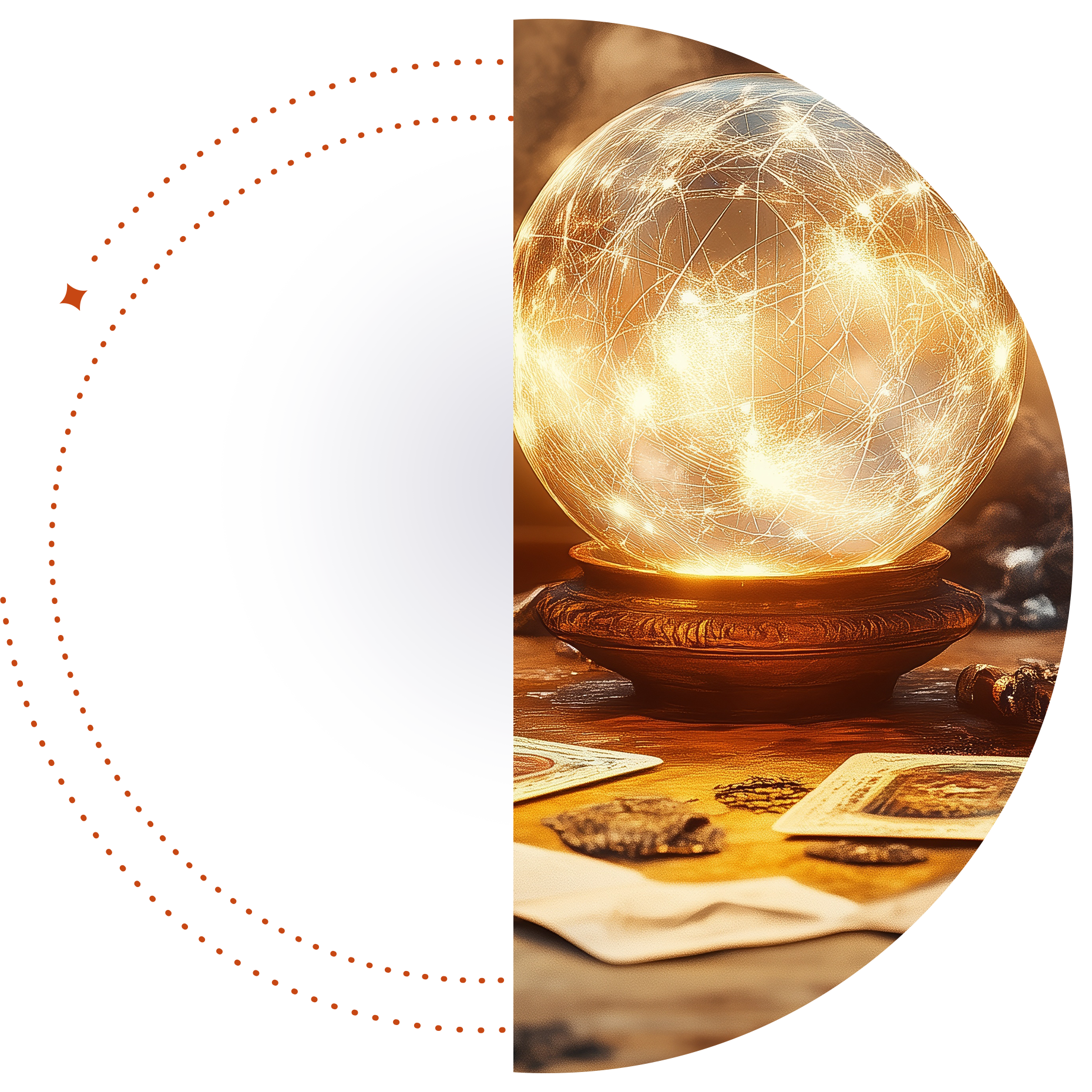 Une boule de cristal qui émet de la lumière