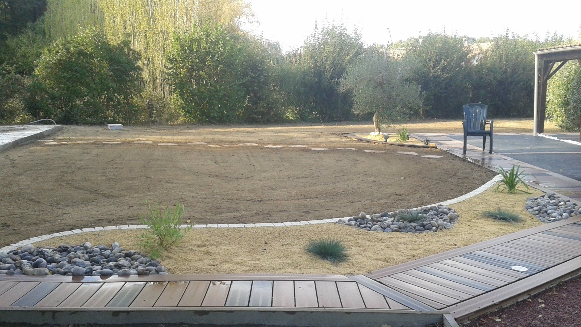 Jardin en travaux