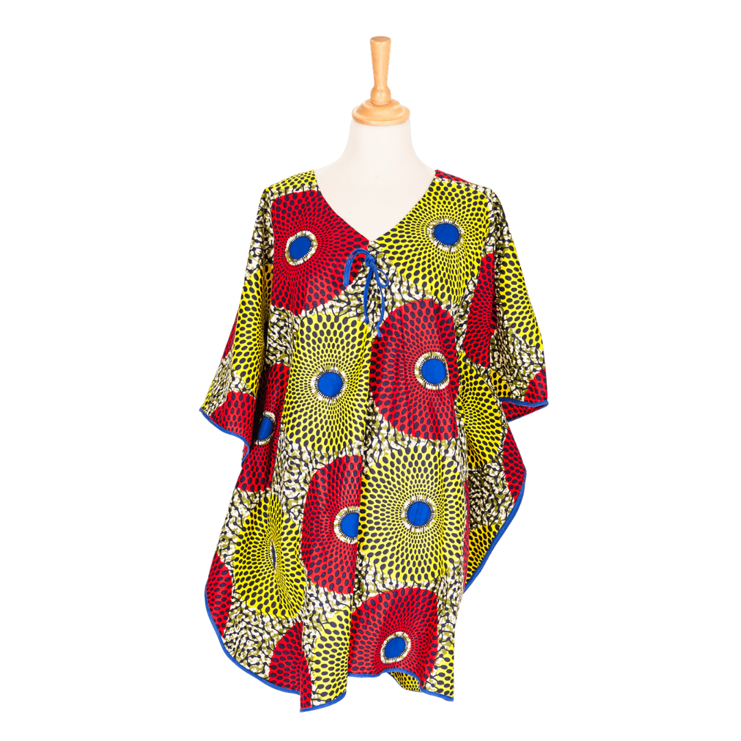 Tunique longue verte et rouge