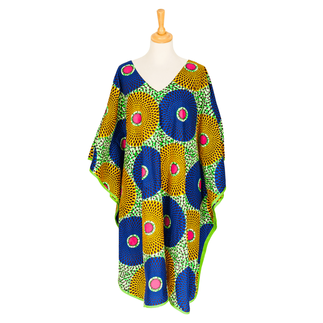 Tunique longue verte et bleue