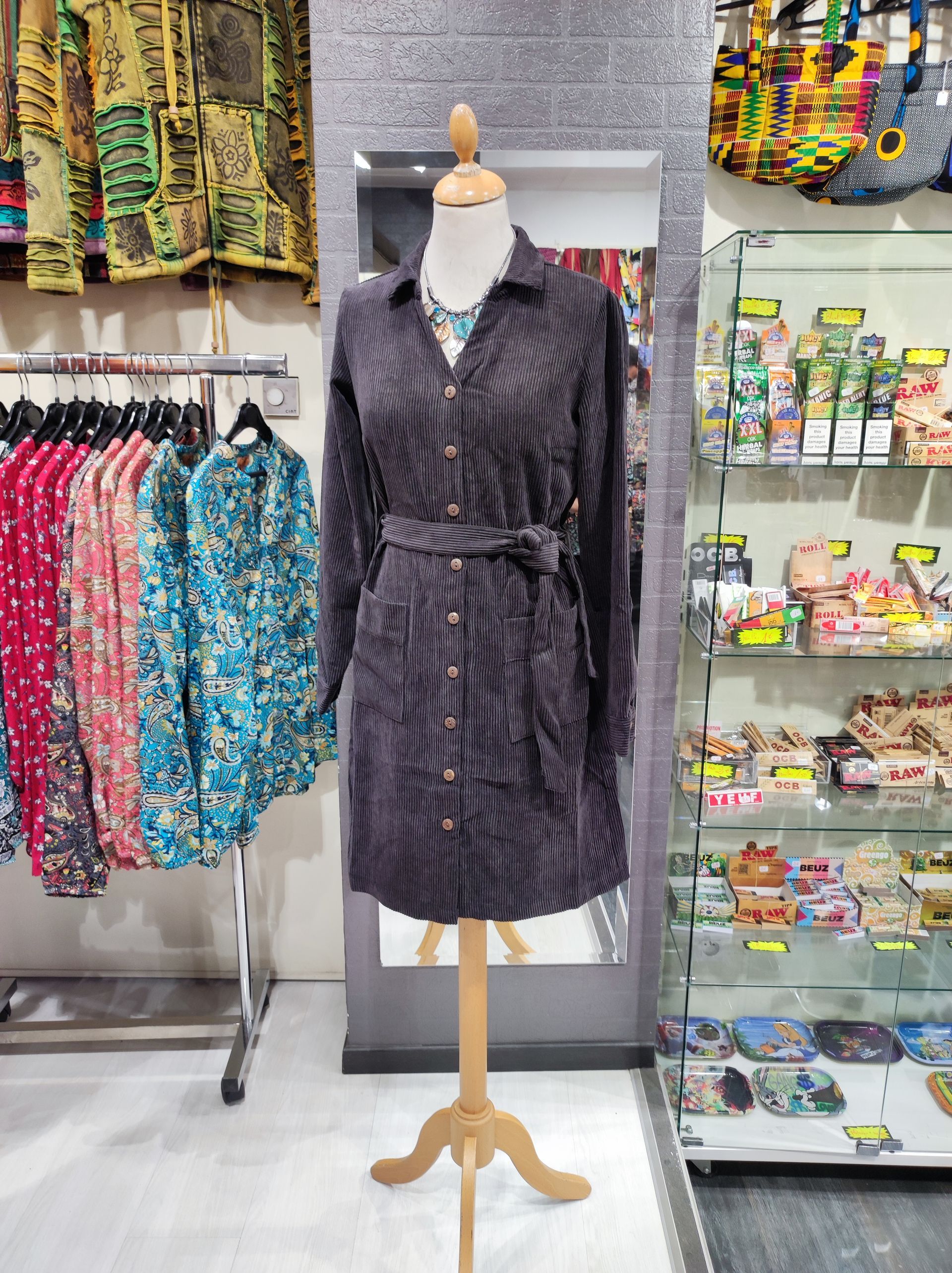 Robe chemise manche longues noir