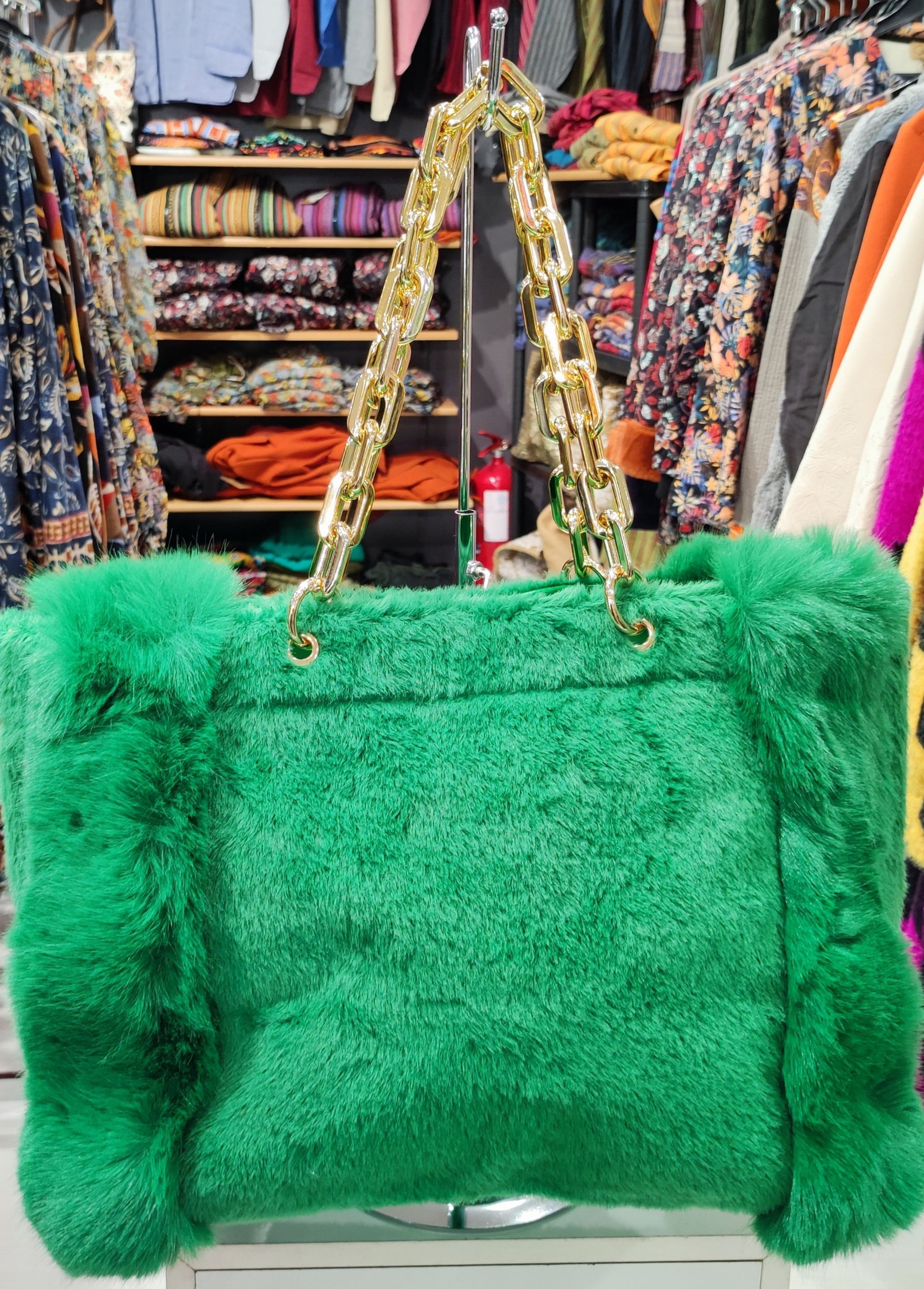 Sac en fourure vert