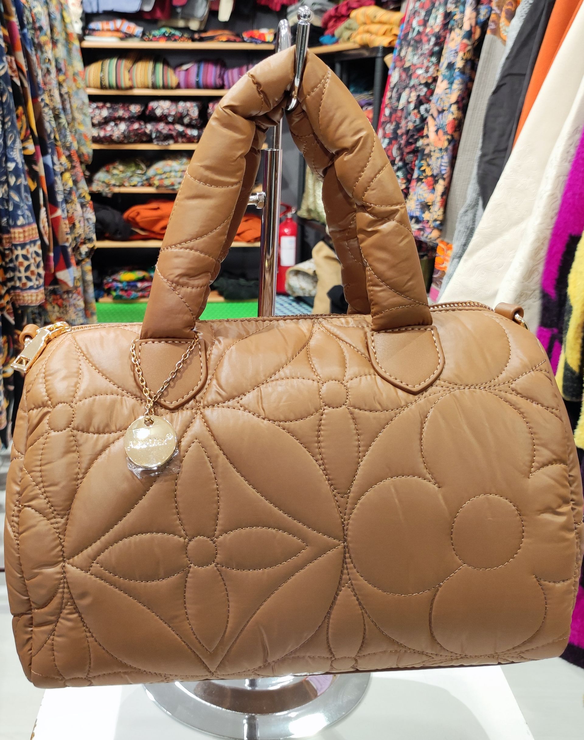 Sac tissu doudoune beige foncé