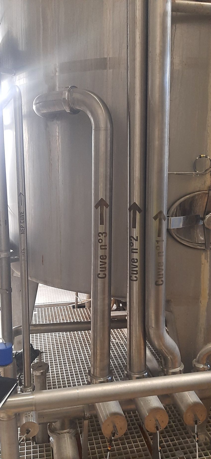 Tuyaux en acier inoxydable.