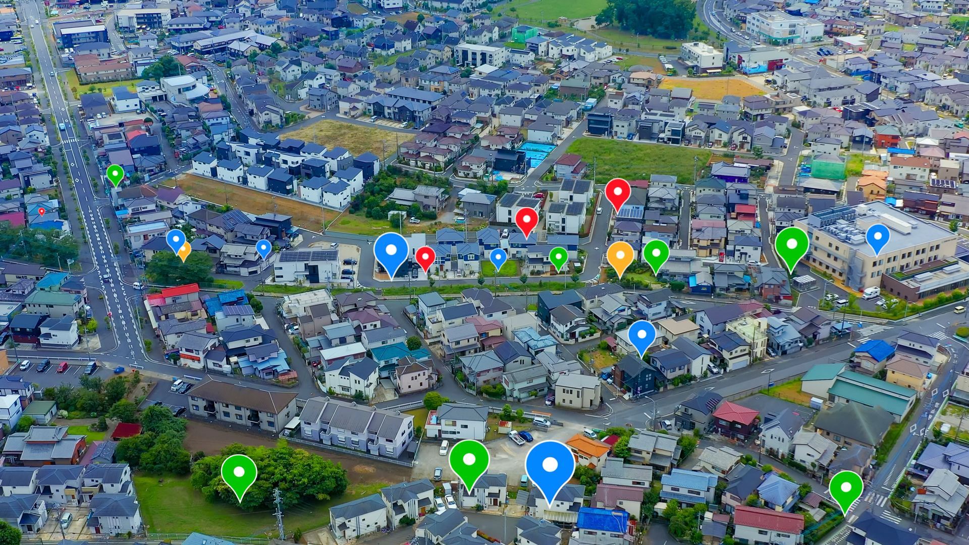 Une carte d'une ville pour un investissement immobilier