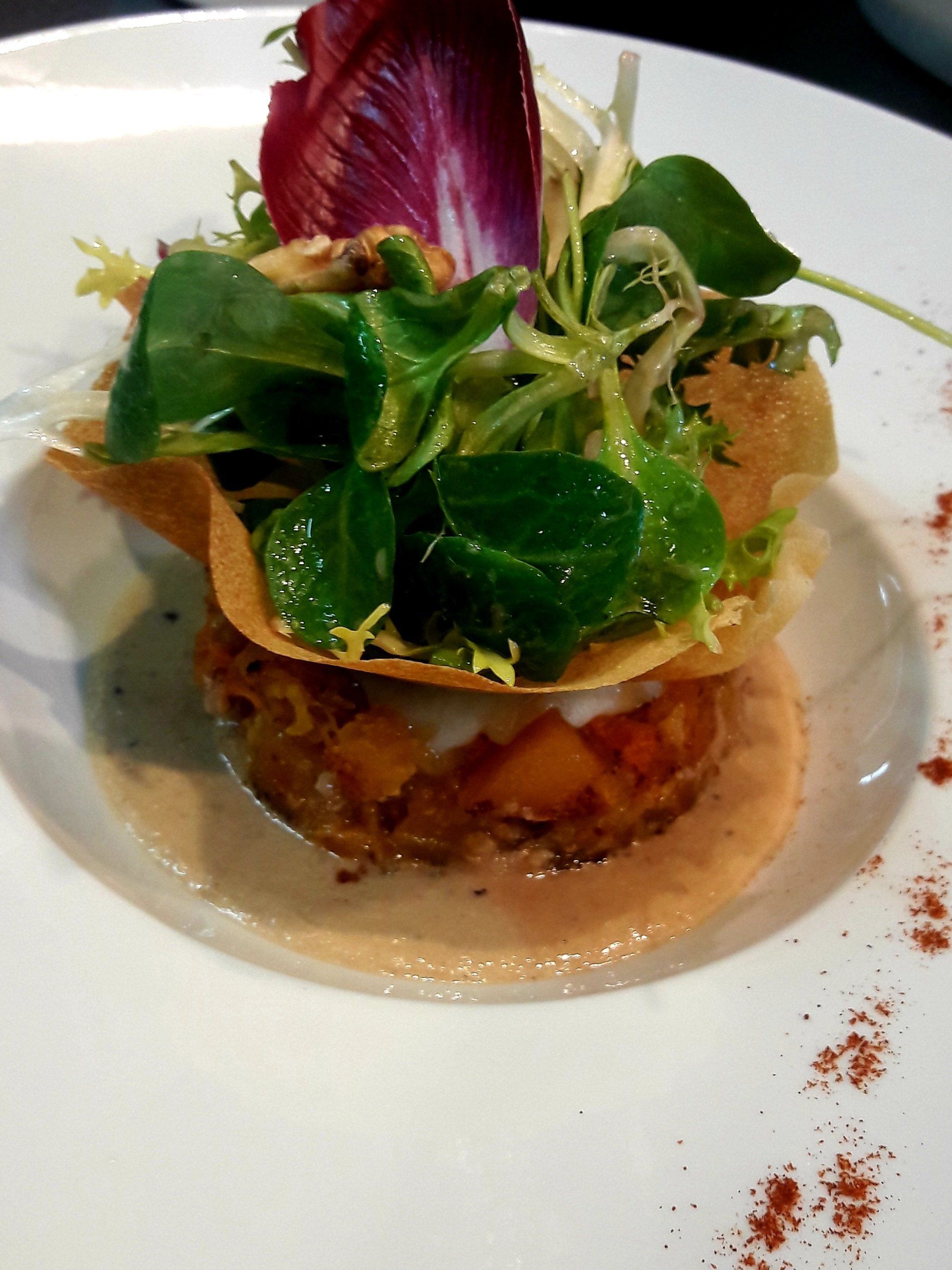 Légumes en aumônière et consommé